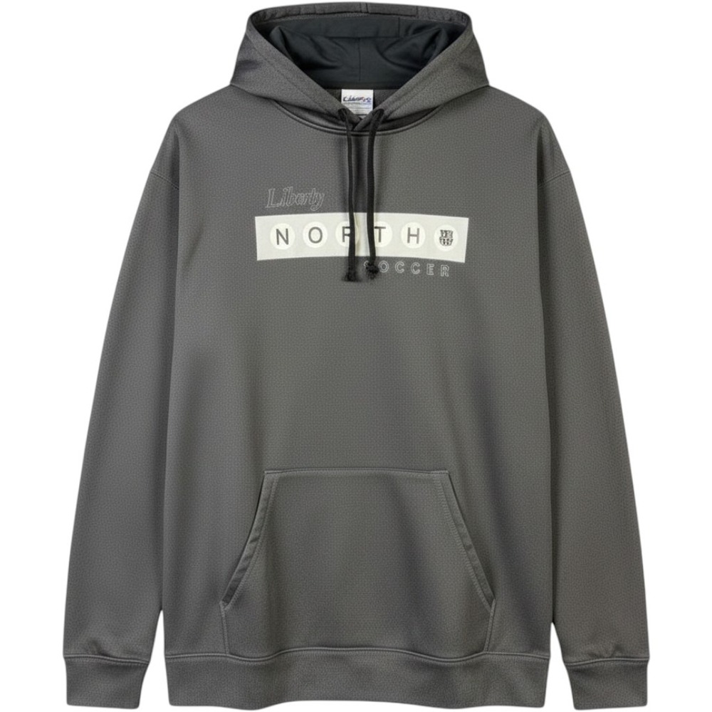 BSN Sports Hoodie XL Dark Gray Pullover Graphic Liberty North Soccer Athletic